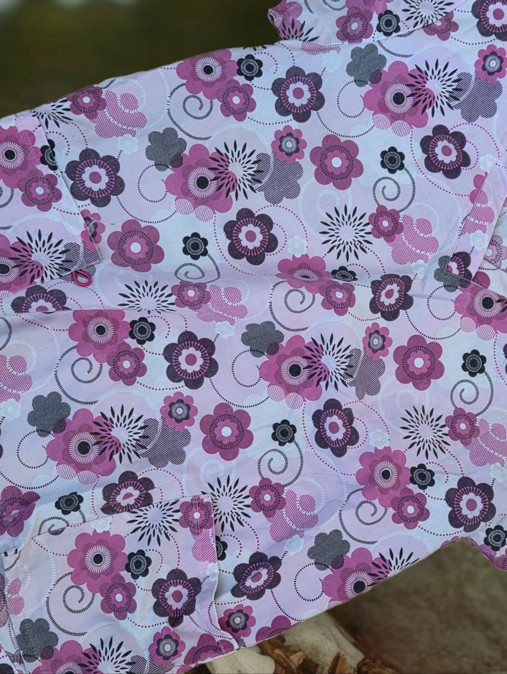 *1121 zikit floral medical scrub Woman size M